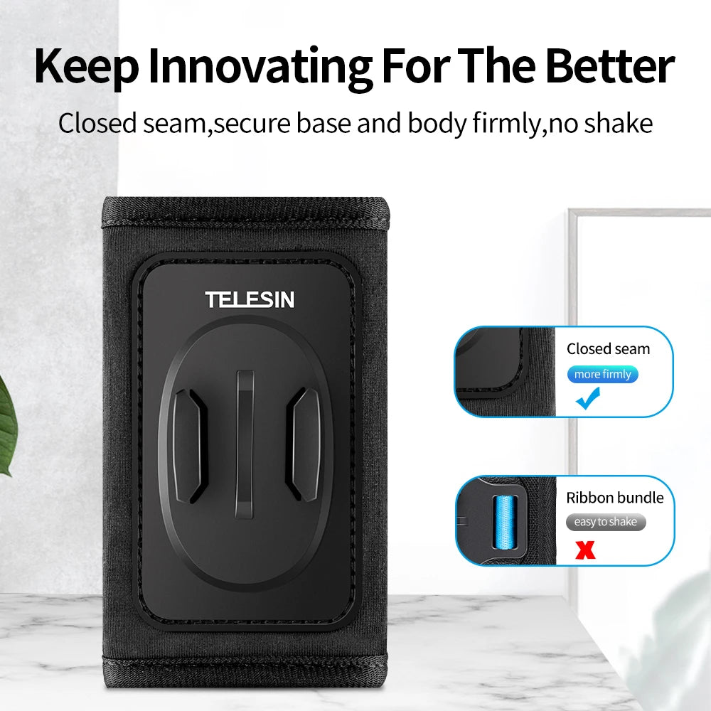 TELESIN 360° Rotation Backpack Strap Mount for Hero 13 12 11 10 9 8 7 6 5 Insta360 SJCAM EKEN DJI Osmo Action Accessories