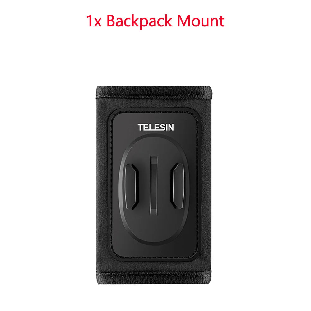 TELESIN 360° Rotation Backpack Strap Mount for Hero 13 12 11 10 9 8 7 6 5 Insta360 SJCAM EKEN DJI Osmo Action Accessories