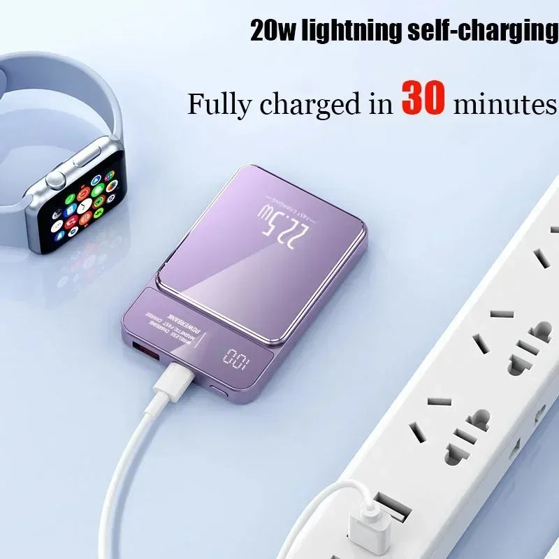Portable 50000Mah Macsafe Magnetic Power Bank Fast Wireless
