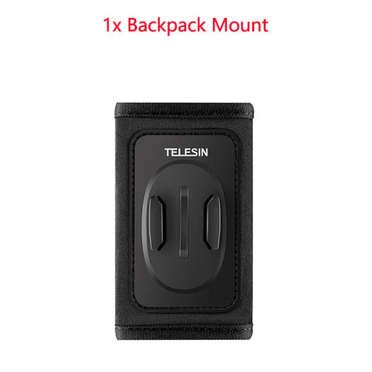 TELESIN 360° Rotation Backpack Strap Mount for  Hero 13 12 11 10 9 8 7 6 5 Insta360 SJCAM EKEN DJI Osmo Action Accessories