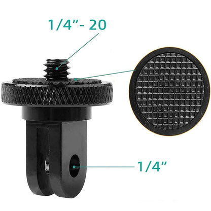 1/4 Inch Screw Tripod Adapter 360 Rotating Mount Holder for Go Pro 13 12 11 10 9 8 Insta360 One X2 X3 X4 DJI Camera Accessories