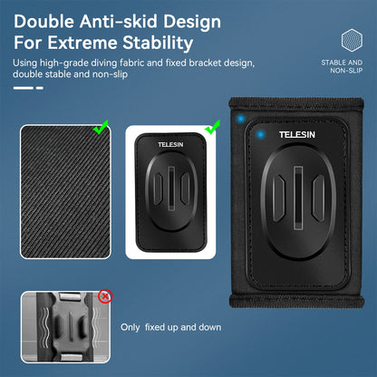 TELESIN 360° Rotation Backpack Strap Mount for  Hero 13 12 11 10 9 8 7 6 5 Insta360 SJCAM EKEN DJI Osmo Action Accessories