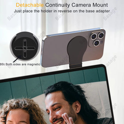 Detachable Magnetic Phone Holder for Laptop/Continuity Camera/Tripod/Desk MagSafe