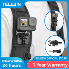 TELESIN 360° Rotation Backpack Strap Mount for  Hero 13 12 11 10 9 8 7 6 5 Insta360 SJCAM EKEN DJI Osmo Action Accessories
