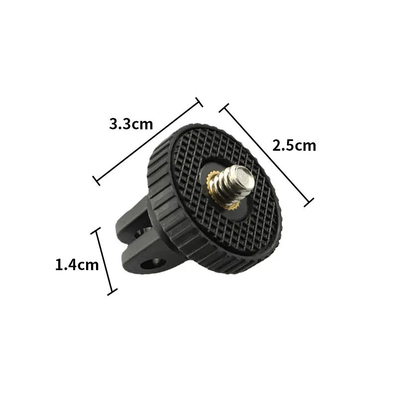 1/4 Inch Screw Tripod Adapter 360 Rotating Mount Holder for Go Pro 13 12 11 10 9 8 Insta360 One X2 X3 X4 DJI Camera Accessories