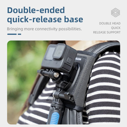 TELESIN 360° Rotation Backpack Strap Mount for  Hero 13 12 11 10 9 8 7 6 5 Insta360 SJCAM EKEN DJI Osmo Action Accessories