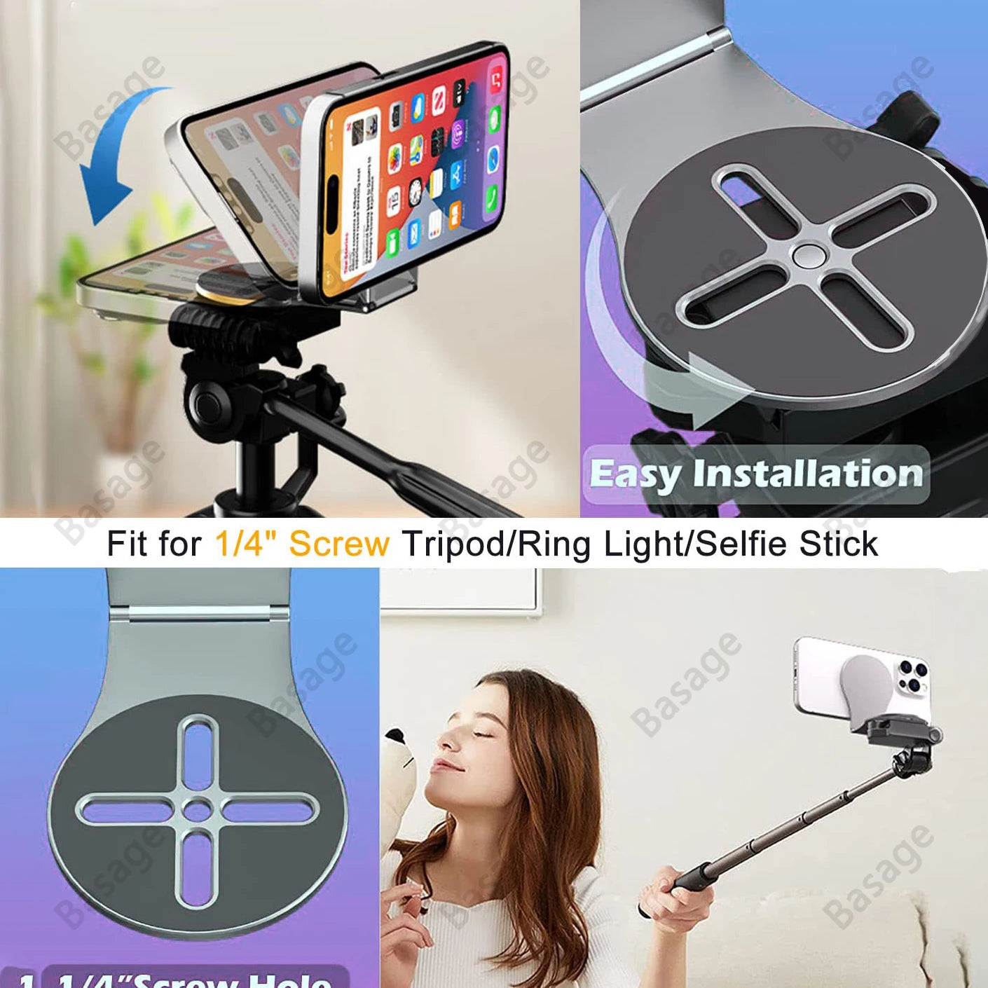 Detachable Magnetic Phone Holder for Laptop/Continuity Camera/Tripod/Desk MagSafe