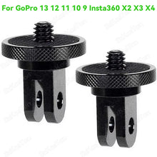 1/4 Inch Screw Tripod Adapter 360 Rotating Mount Holder for Go Pro 13 12 11 10 9 8 Insta360 One X2 X3 X4 DJI Camera Accessories
